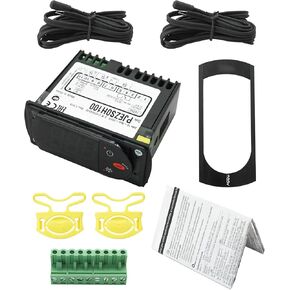 PJEZS0H100 Digital Thermostat Controller with Temperature Sensor Probe 115V Compatible with Carel and All Refrigerator Types for Carel Temperature Controller （with Mounting Hardware