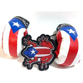 Puerto Rico Flag Boxing Gloves Set for car Flag Hanging Rearview Mirror Boricua Puerto Rican PR