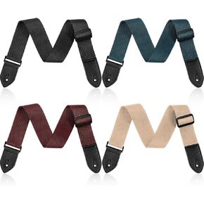 4 Pcs Guitar Strap Electric Guitar Straps Cotton Guitar Strap Belt Adjustable Musical Instrument Bass Strap(Solid Color Style)