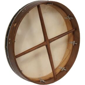ROOSEBECK TUNABLE SHEESHAM BODHRAN CROSS-BAR DOUBLE-LAYER NATURAL HEAD 18-BY-3.5-INCH