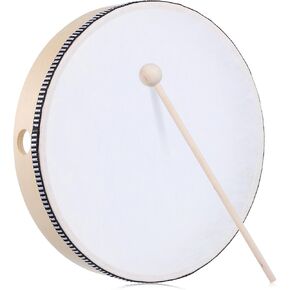 Abaodam 10 Inch Hand Drum Percussion Wood Frame Drum with Drum Stick Percussion Musical Instruments Hand Drum for Beginners Home Party Supplies