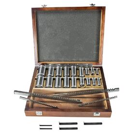 HFS(R) 27PCS Set No.10-10A Combination H.S.S. Keyway Broach Sets in Fitted Box,4 Broaches and 18 bushings Equal 36 Combinations