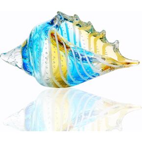 Blown Glass Conch Shell Statues Ocean Art Sea Decor Crystal Seashell, Glass Conch Ocean Gifts for Women Mom Friends for Annversary Birthday Christmas in Kuwait