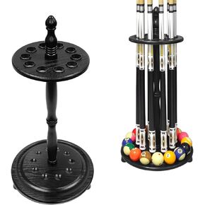 Pool Stick Holder Billiard Cue Rack Holds 10 Sticks Floor Stand Black