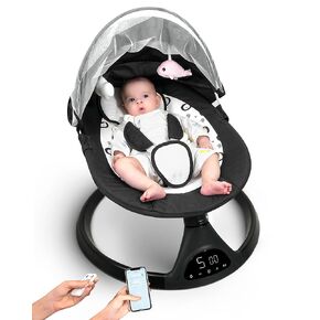 Electric Baby Swing for Infants to Toddler Portable Babies Swing Timing Function 5 Swing Speeds with Bluetooth and 10-Preset Melodies