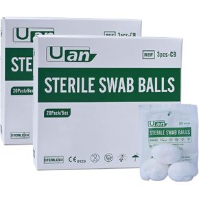 Cotton Balls Sterile – Gentle and 100% Pure Cotton, Ideal for Makeup and Sensitive Skin, Individually Packaged (120 Count)