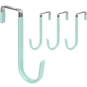 خطاف فوق الباب - 4 عبوات من خطافات مفردة معدنية لتعليق معاطف المناشف والملابس والقبعات وحقائب الحمام | أسود in Kuwait