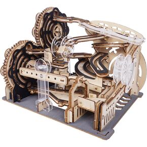 Marble Run Set，3D Wooden Puzzles，Mechanical Wooden Marble Run Model for Adults Kit，Fun DIY Model Kit Crafts for Adults，Marble Game for Hobby Enthusasts