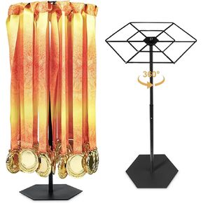 Rotating Medal Hanger Display Stand, Rotatable Medal Holder for Sports Award. Adjustable Metal Rack Perfect for Basketball, Running, Gymnastics, Soccer Race Medals. Showcase 45+ Medals on Table top!