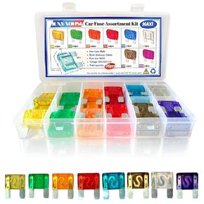 36pcs Maxi Blade Fuse Car Auto Fuse Kit Assortment, 32V Blade Automotive Fuse for Car, SUV, RV, Motorcycle, Boat, Truck, 20A 30A 40A 50A 60A 70A 80A 100A