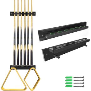 Pool Cue Rack Wall Mounted Rack Billiard Cue Wall Rack Cue Rest Cue Stick Holder for Pool Cue Set