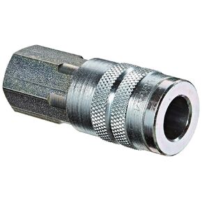 Dixon Valve & Coupling 4FF4 Steel Manual Industrial Interchange Pneumatic Fitting, Socket, 1/2" Coupler x 1/2" - 14 NPTF Female Thread
