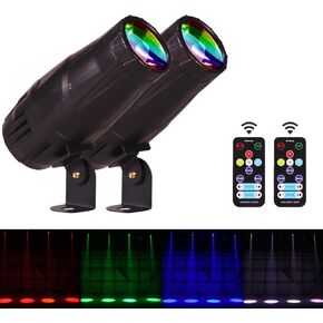 LED Pinspot Light 2 Pack,Disco Ball Spotlight Mini 15W RGBW LED Beam Spot Lights 4 in 1 Stage Lighting Mirror Ball Light with Remote Control for DJ Disco Party Bar Club Wedding