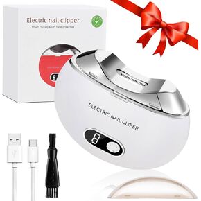Automatic Electric Nail Clipper,with LCD Digital Display, Safety Baby Fingernail Nail Clipper, 3-Speeds Levels and Nail Clip Storage, USB Rechargeable Suitable for Babies,Children, Adults and Seniors