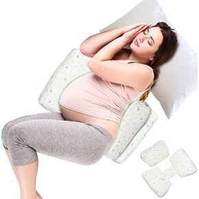Pregnancy Pillows for Sleeping, Large Maternity Body Pillow Support for Back, Legs, Belly of Pregnant Women, Detachable and Adjustable, with Large Adjustable Pillow and Pillow Cover