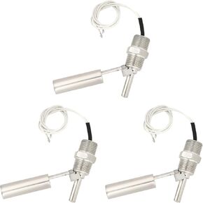 3pcs Liquid Water Level Float Sensor Switch Sid Mounted 304 Stainless Steel 1/2NPT Male Thread DC0 110V