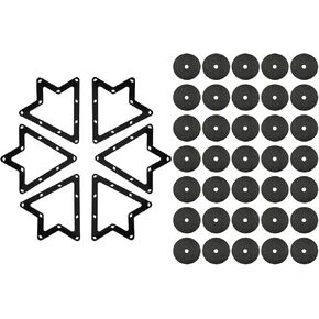E-outstanding 6pcs Magic Ball Rack Billiards Ball Rack Holder with 35 Pcs Pool Table Marker Dots, for 8 and 9 Ball Billiard Cue, Black