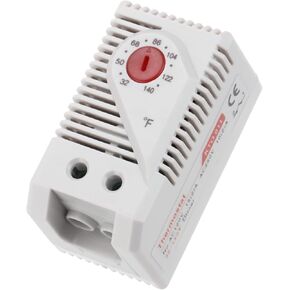 MECCANIXITY Mechanical Switch Thermostat KTO011 Cabinet Temperature Controller 32-140°F Adjustable Normally Closed (N.C) Temperature Control Switch