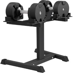 VEVOR Adjustable Dumbbell Stand, up to 160 Pound Home Fitness Rack and Stand with Media Rack, Safe and Convenient Dumbbell Weight Holder, Compact Dumbbell Storage Rack Perfect for Home Gym Strength Training