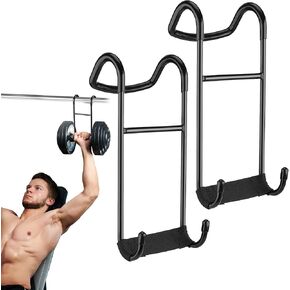 Dumbbell Spotter Hooks Hangers, Heavy Power Dumbbells Rack Attachments for Dumbbell Bench Press, Holds Up to 225LB, Safety Connector for Hanging Dumbbells on Barbells, 2-Pack for Chest Workouts