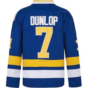 Mens Ice Hockey Jersey #7 Reggie Dunlop 90s Hiphop Party Costume Shirts