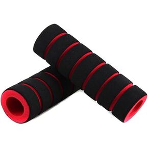 1 Pair Non-Slip Foam Handlebar Grips for Bicycle and Motorcycle – Soft, Durable Sponge Grip Covers for Cycling, Road Racing, Brake Lever Protection – Comfortable Handlebar Tapes (Red)