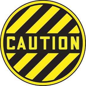 Accuform MFS866 Slip-Gard Adhesive Vinyl Round Floor Sign, Legend "Caution", 8" Diameter, Black/Yellow