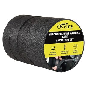 Oyviny Electrical Wire Harness Cloth Tape 1 Inch x 50 Feet Self-Adhesive Wire Loom Cloth Tape for Automobile Electrical and Engine Wire Noise Dampening, Wiring Harness Tape for Audio Wire Harness