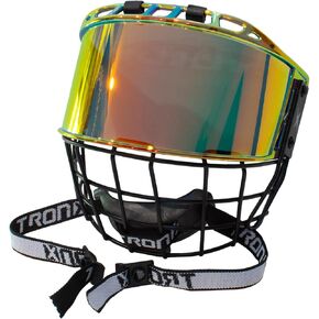 TronX S920 Revo Red Mirrored Hybrid Senior Face Cage Shield & Visor Colored Bubbles