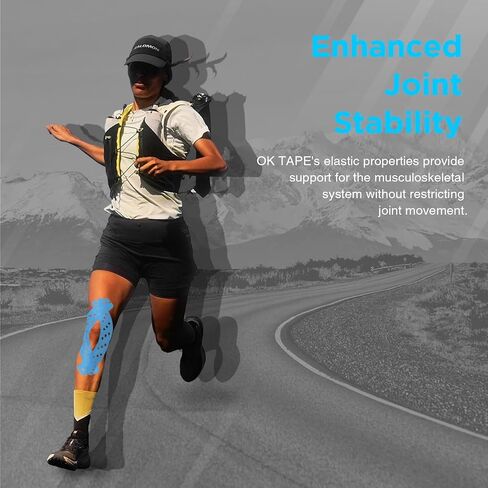 OK TAPE Punch Kinesiology Tape, Punch Hole Athletic Tape for Joints Support & Muscle Pain Relief,2 Rolls Blue,2in x 16.4ft in Saudi Arabia