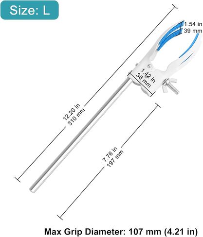 stonylab 4 Prong Single Adjustment Clamp with Rubber Coated Jaws, Sturdy Rotatable Iron Clamp for Laboratory Use, Holds Firmly for Securing Glassware and Lab Equipment, M in Saudi Arabia