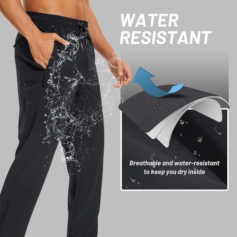TACVASEN Mens Casual Pants Lightweight Quick Dry Stretch Water Resistant Joggers with Pockets Hiking Athletic Workout in Kuwait
