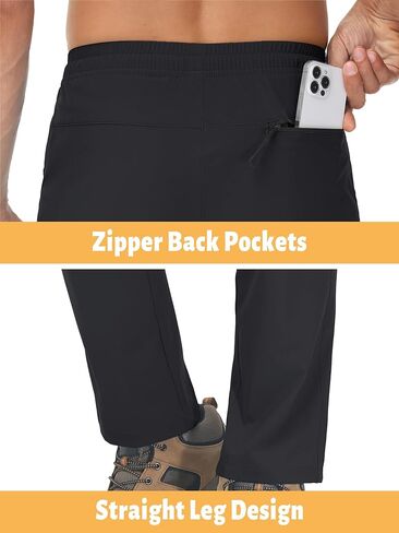 TACVASEN Mens Casual Pants Lightweight Quick Dry Stretch Water Resistant Joggers with Pockets Hiking Athletic Workout in Kuwait