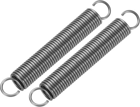 PATIKIL Extension Spring, 2pcs Wire Diameter 0.08", OD 0.6", Free Length 10.2" Spring Steel Dual Hook Tension Springs for Lawn Tractor Home Repairs DIY, Grey in Saudi Arabia