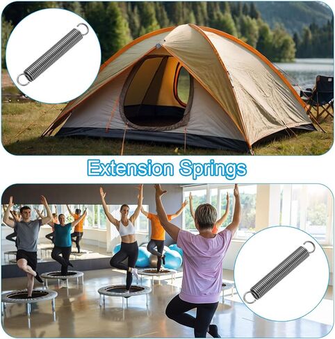 PATIKIL Extension Spring, 2pcs Wire Diameter 0.08", OD 0.6", Free Length 10.2" Spring Steel Dual Hook Tension Springs for Lawn Tractor Home Repairs DIY, Grey in Saudi Arabia