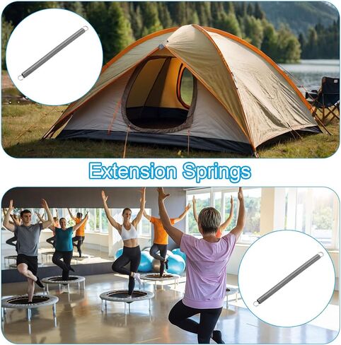 PATIKIL Extension Spring, 2pcs Wire Diameter 0.08", OD 0.6", Free Length 10.2" Spring Steel Dual Hook Tension Springs for Lawn Tractor Home Repairs DIY, Grey in Saudi Arabia