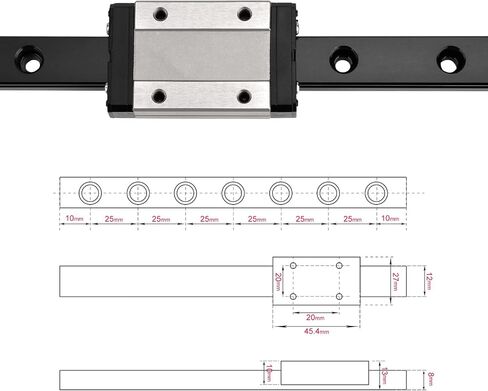 MGN12H 150mm Linear Rail 5.9'' with MGN12H Steel Carriage Block for DIY 3D Printer and Machines in Kuwait