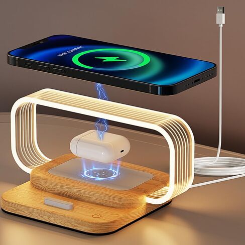 Donewin Small Nightstand Lamp with Wireless Charger,Cute Bedside Lamp for Bedroom,Small Table Lamp with Phone Charger,Mini Night Light for Boys Girls,Tiny Lamp as Gift,Stepless Dimmable,3 Color Modes in Saudi Arabia