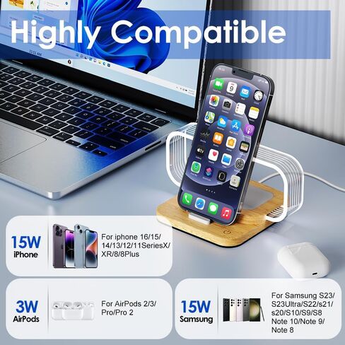 Donewin Small Nightstand Lamp with Wireless Charger,Cute Bedside Lamp for Bedroom,Small Table Lamp with Phone Charger,Mini Night Light for Boys Girls,Tiny Lamp as Gift,Stepless Dimmable,3 Color Modes in Saudi Arabia