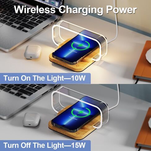 Donewin Small Nightstand Lamp with Wireless Charger,Cute Bedside Lamp for Bedroom,Small Table Lamp with Phone Charger,Mini Night Light for Boys Girls,Tiny Lamp as Gift,Stepless Dimmable,3 Color Modes in Saudi Arabia