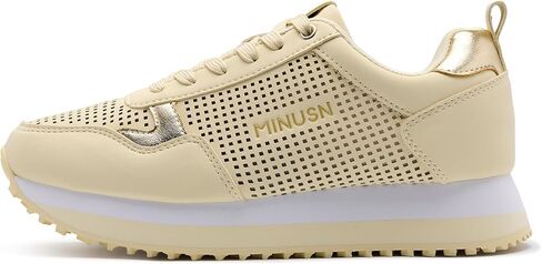 Women's Sneakers Thick Sole Fashion Walking Shoes Breathable Anti-Slip Sneakers Arch Lace Up Casual Shoes Comfortable Height Increasing Tennis Shoes Lilac 8 in Saudi Arabia