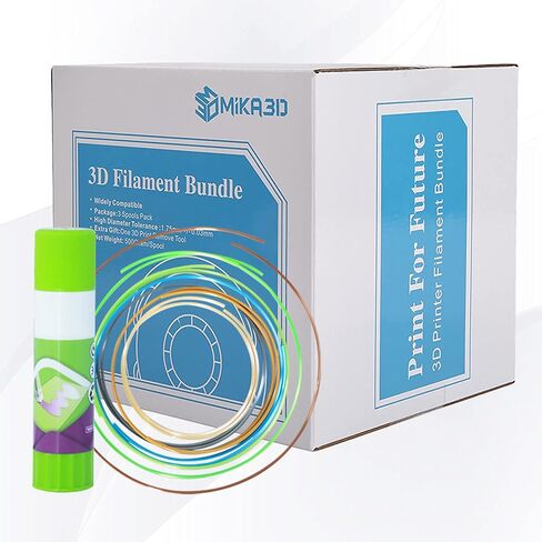 Shiny Silk Gold Silver Copper PLA Filament Bundle, 1.75mm 3D Printer Filament, Each Spool 0.5kg, 3 Spools Pack, with One 3D Printer Remove or Stick Tool MIKA3D in Kuwait