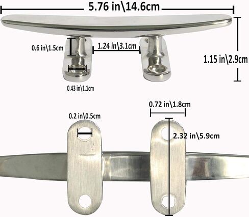 Boat Cleat Open Base Boat Cleat, Dock Cleat All 316 Stainless Steel Boat Mooring Accessories, Free Installation Accessories Screws(4/5 /6/8 inch) in Kuwait
