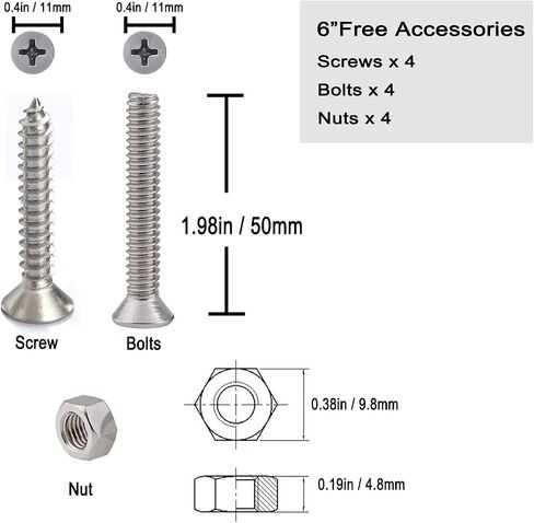 Boat Cleat Open Base Boat Cleat, Dock Cleat All 316 Stainless Steel Boat Mooring Accessories, Free Installation Accessories Screws(4/5 /6/8 inch) in Kuwait
