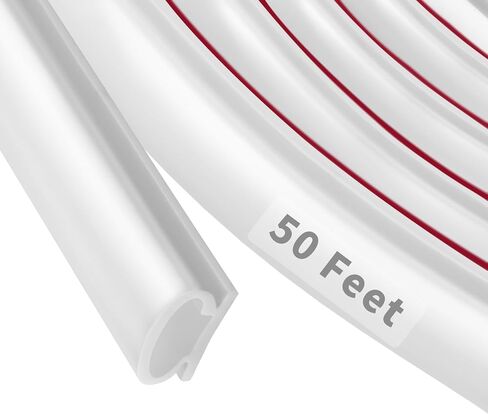 50 Feet D-Shape Rubber Weather Stripping Door Seal Strip, Fingwerk Self-Adhesive Backing Door Weatherstripping for Door Frame Insulation Large Gap, Easy Cut to Size with Tailor Scissors(Black) in Kuwait
