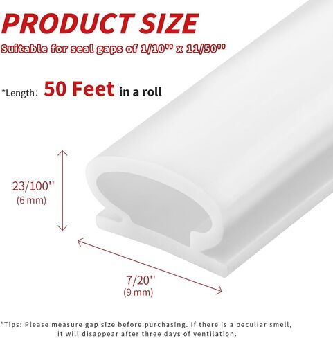50 Feet D-Shape Rubber Weather Stripping Door Seal Strip, Fingwerk Self-Adhesive Backing Door Weatherstripping for Door Frame Insulation Large Gap, Easy Cut to Size with Tailor Scissors(Black) in Kuwait