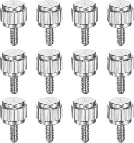 HARFINGTON 12pcs Knurled Thumb Screws M2.5x4mm Stainless Steel Locking Screws Round Flat Head Knob Bolts for Slide Caliper Measuring Tool Accessories, Silver in Saudi Arabia