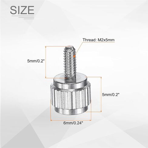 HARFINGTON 12pcs Knurled Thumb Screws M2.5x4mm Stainless Steel Locking Screws Round Flat Head Knob Bolts for Slide Caliper Measuring Tool Accessories, Silver in Saudi Arabia