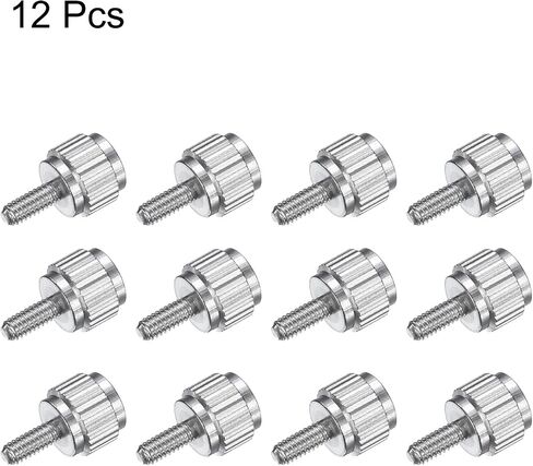 HARFINGTON 12pcs Knurled Thumb Screws M2.5x4mm Stainless Steel Locking Screws Round Flat Head Knob Bolts for Slide Caliper Measuring Tool Accessories, Silver in Saudi Arabia