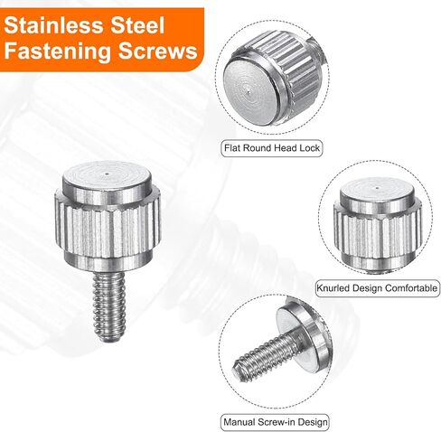 HARFINGTON 12pcs Knurled Thumb Screws M2.5x4mm Stainless Steel Locking Screws Round Flat Head Knob Bolts for Slide Caliper Measuring Tool Accessories, Silver in Saudi Arabia